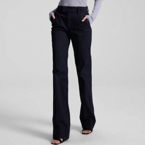 A.L.C Simon Stretch Cotton Pant Midnight Navy Flare Seam Front Leg Trouser 4